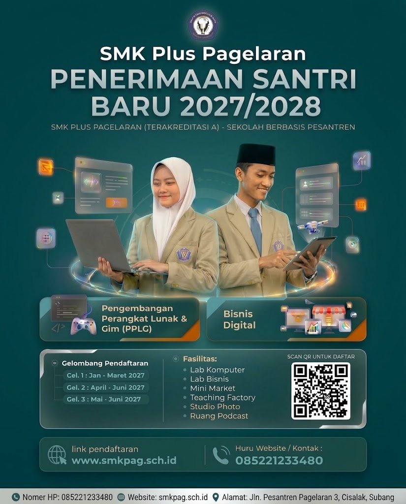 Penerimaan Peserta Didik Baru (PPDB) SMK Plus Pagelaran TP 2027/2028